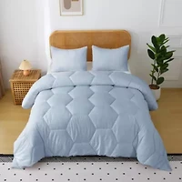 Better Style Home Microfiber Honeycomb Comforter Sets Twin Light Blue