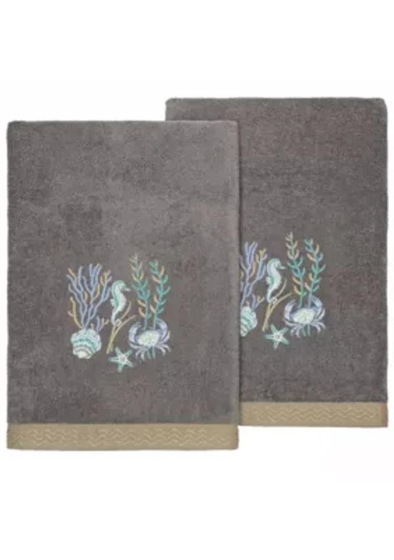 AARON 2PC Embellished Bath Towel Set