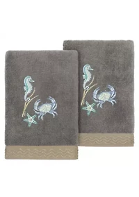AARON 2PC Embellished Hand Towel Set
