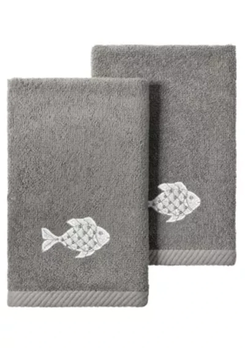 FIGI 2PC Embellished Fingertip Towel Set