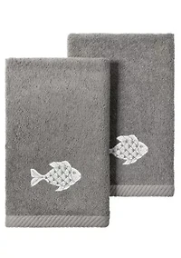 FIGI 2PC Embellished Fingertip Towel Set