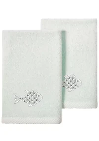 FIGI 2PC Embellished Fingertip Towel Set