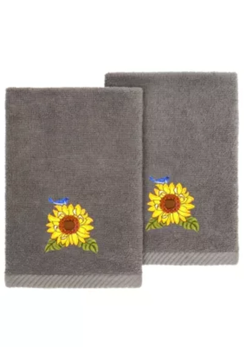 GIRASOL 2PC Embellished Fingertip Towel Set