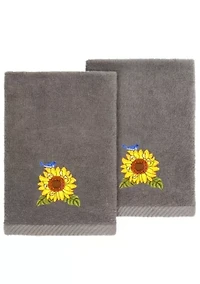 GIRASOL 2PC Embellished Fingertip Towel Set