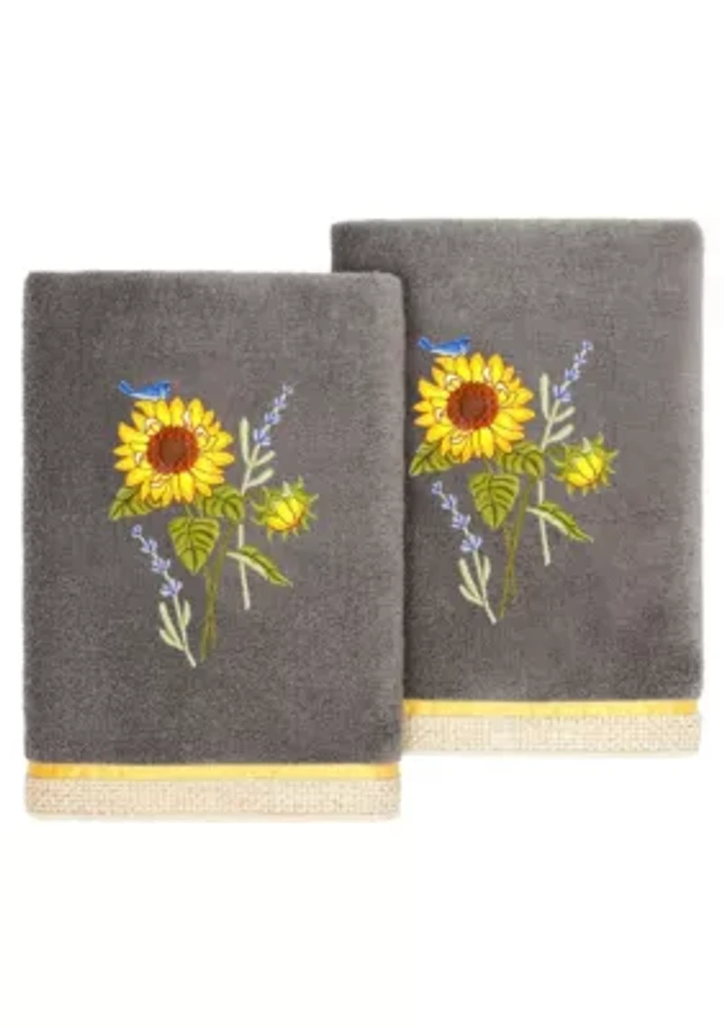 GIRASOL 2PC Embellished Hand Towel Set
