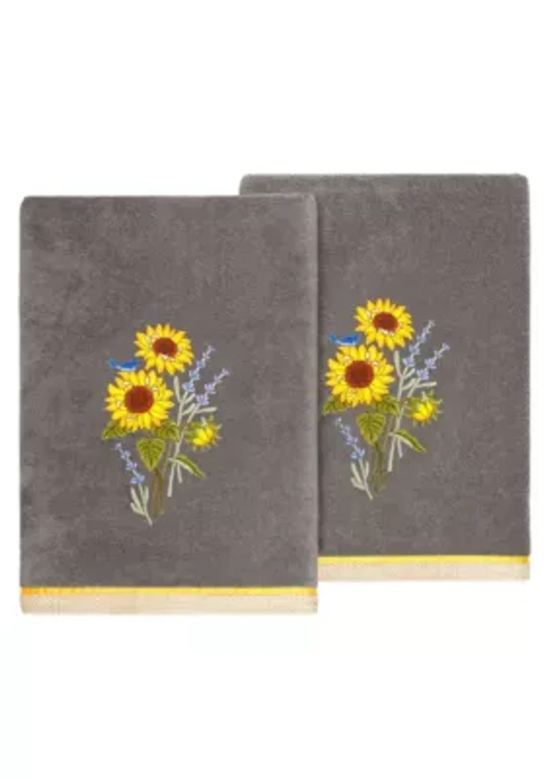 GIRASOL 2PC Embellished Bath Towel Set