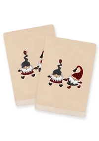 Christmas GNOMES Embroidered Hand Towels (Set of 2)