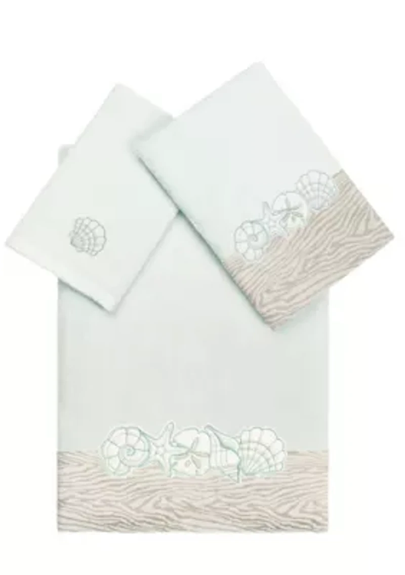 SHELL ROW 3PC Embellished Towel Set