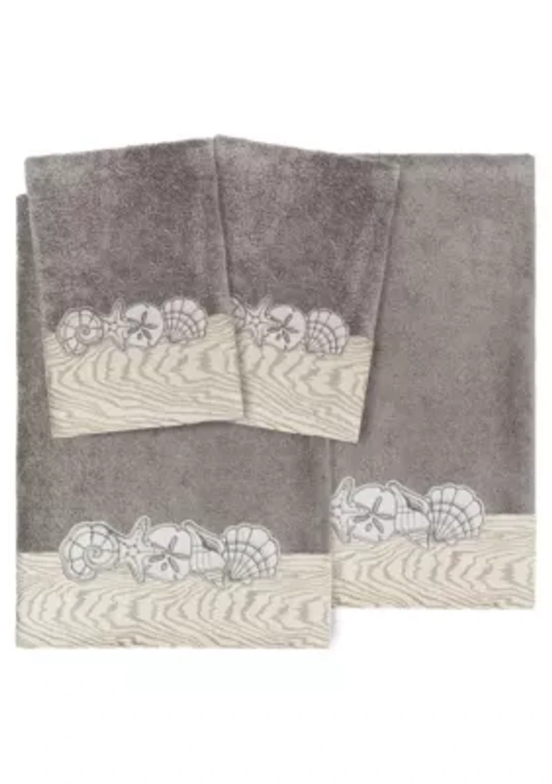 SHELL ROW 4PC Embellished Towel Set