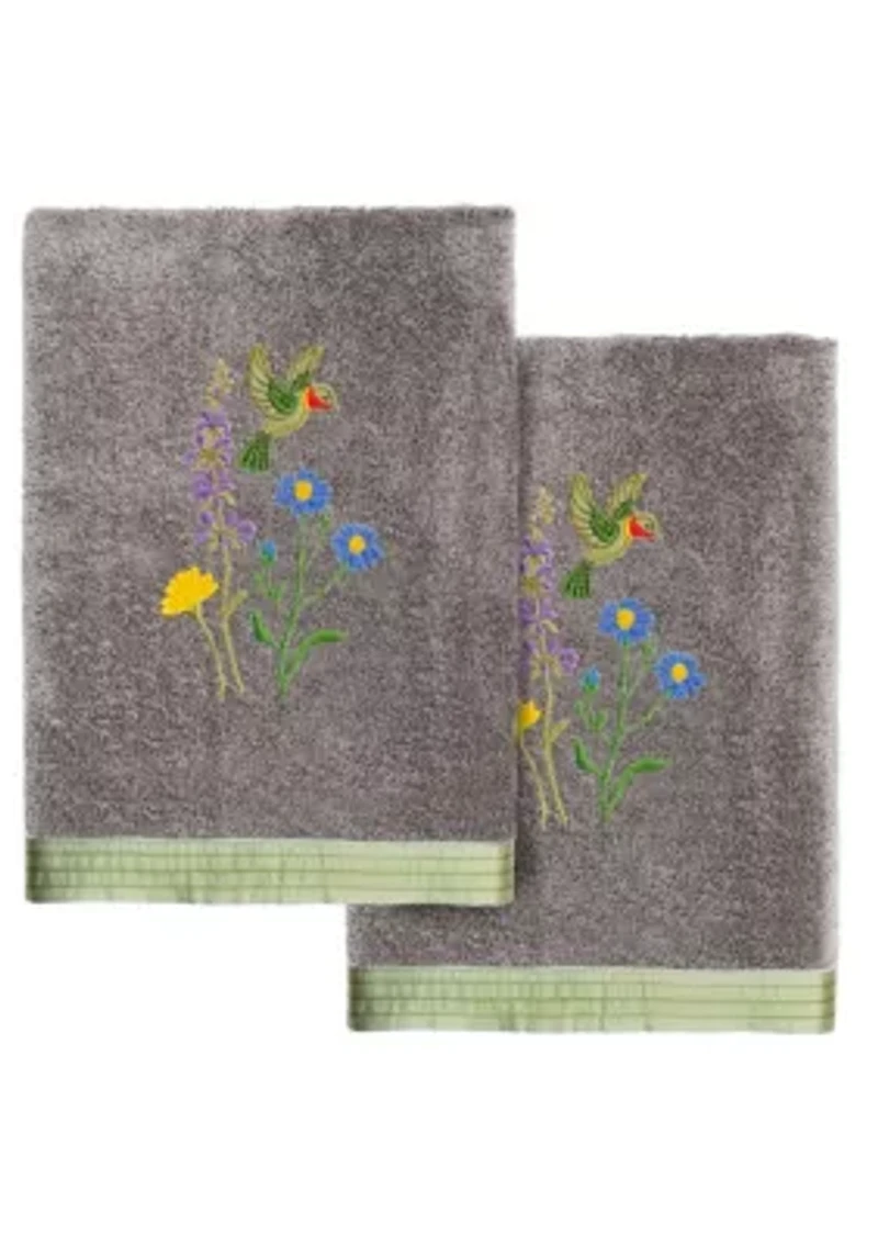 HADA 2PC Embellished Hand Towel Set