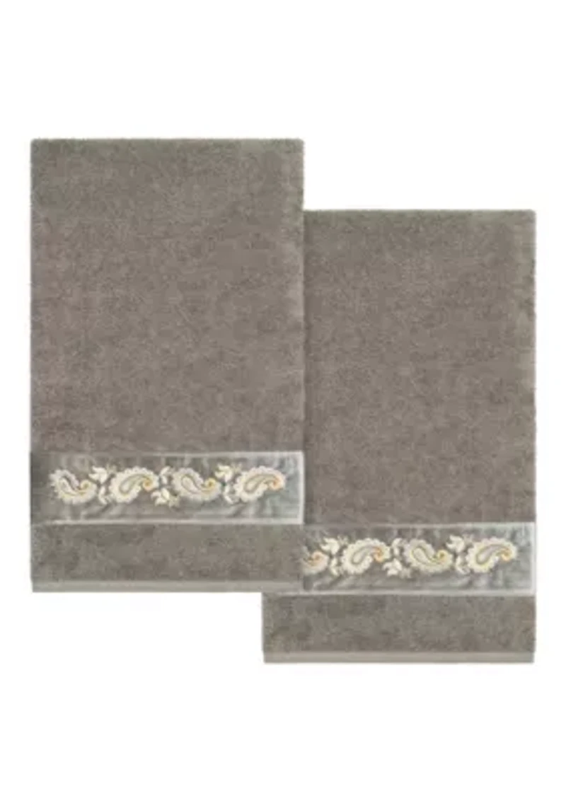 MACKENZIE 2PC Embellished Bath Towel Set