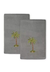 PALMERA 2PC Embellished Fingertip Towel Set