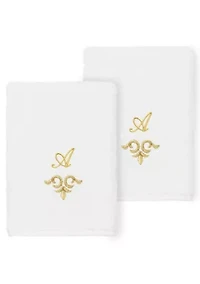 MONICA 2PC Embellished White Washcloth Set