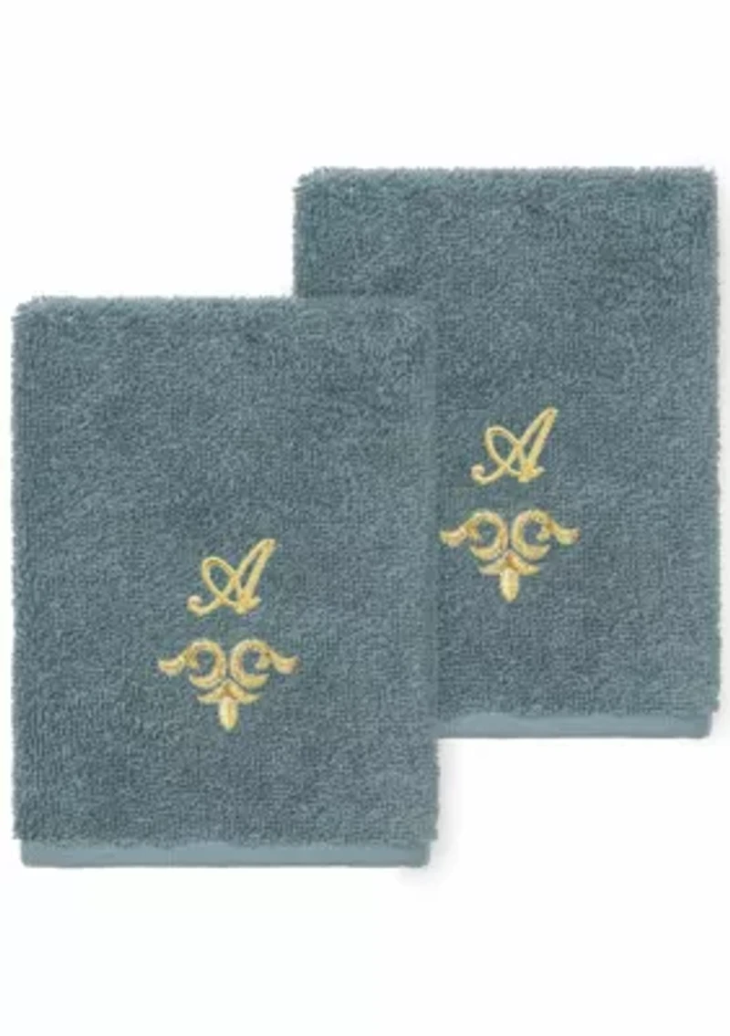 MONICA 2PC Embellished Teal Washcloth Set