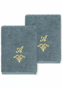 MONICA 2PC Embellished Teal Washcloth Set