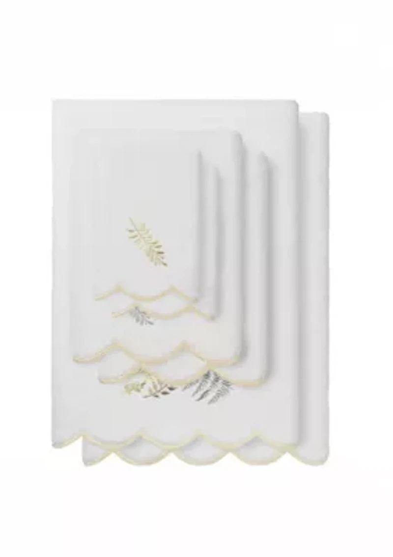 FERN TOSS Scallop 6PC Embellished Towel Set