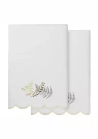 FERN TOSS Scallop 2PC Embellished Bath Towel Set