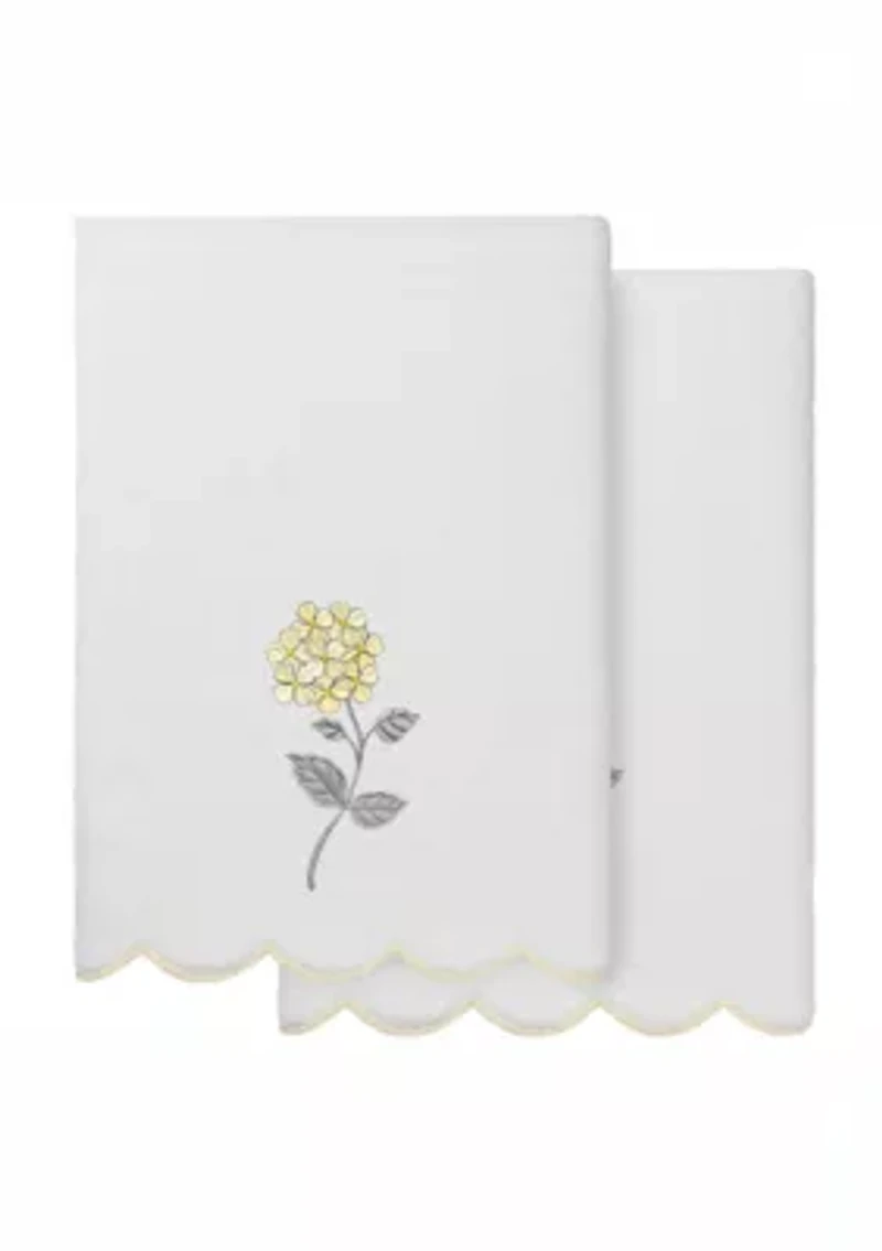HYDEA Scallop 2PC Embellished Bath Towel Set