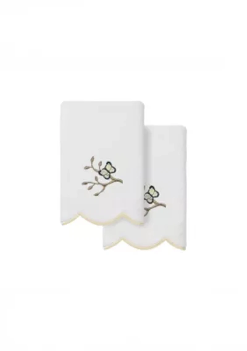 Teresa Scallop 2PC Embellished Fingertip Towel Set