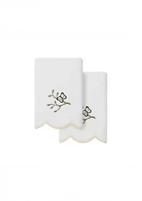 Teresa Scallop 2PC Embellished Fingertip Towel Set