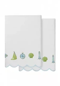 Sea Joy Scallop 2PC Embellished Bath Towel Set