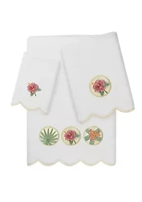 Maui Scallop 3PC Embellished Towel Set