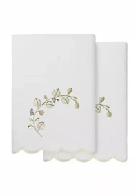 Wild Branch Scallop 2PC Embellished Bath Towel Set