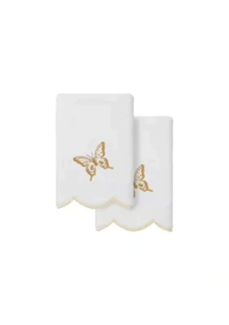 Britney Scallop 2PC Embellished Fingertip Towel Set