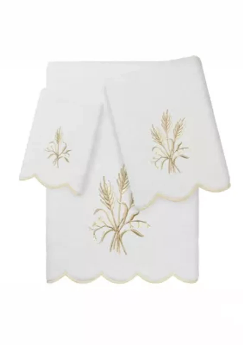 Whitney Scallop 3PC Embellished Towel Set