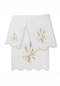 Whitney Scallop 3PC Embellished Towel Set