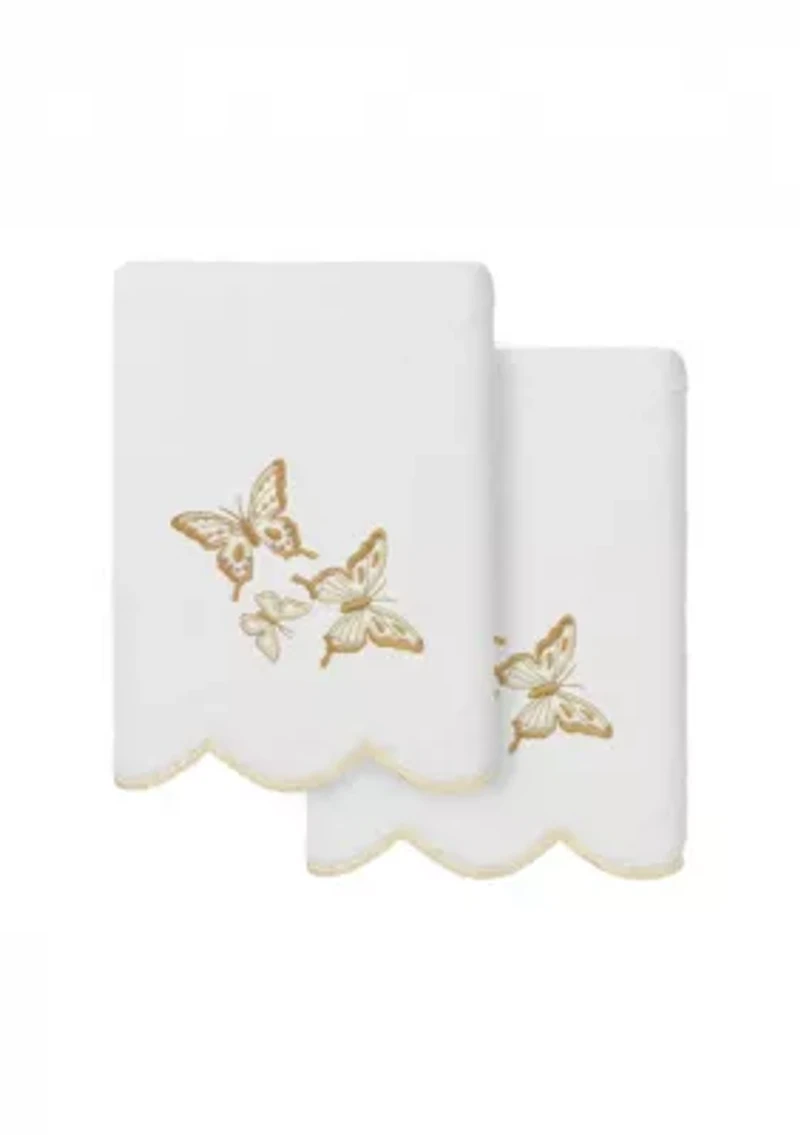 Britney Scallop 2PC Embellished Hand Towel Set