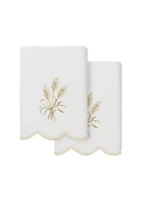 Whitney Scallop 2PC Embellished Hand Towel Set