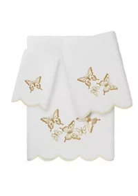 Britney Scallop 3PC Embellished Towel Set