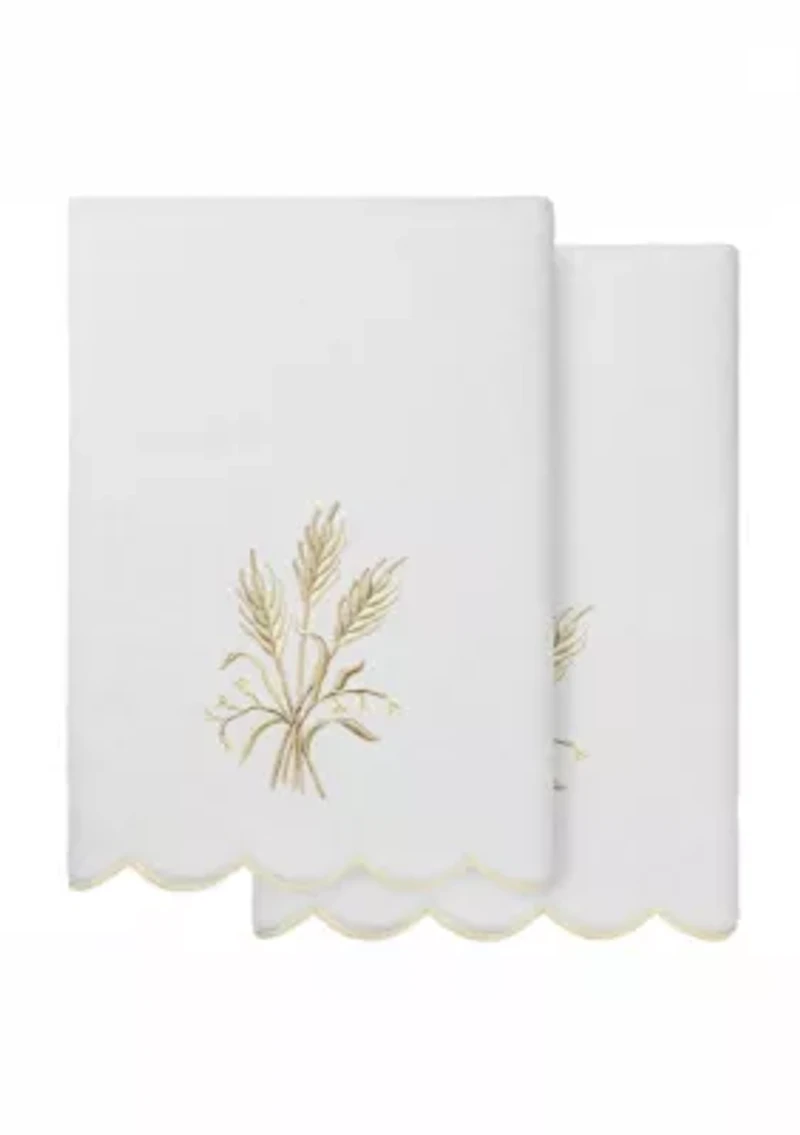 Whitney Scallop 2PC Embellished Bath Towel Set