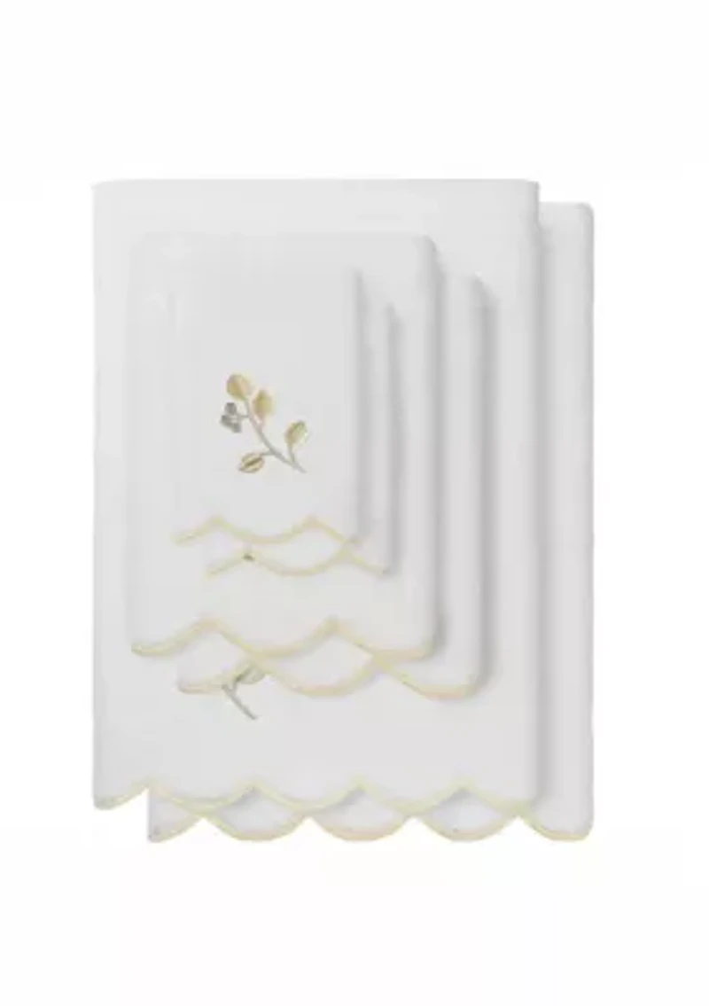 Wild Branch Scallop 6PC Embellished Towel Set