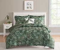 Dino Forest Green 3-4 Piece Microfiber Comforter Set