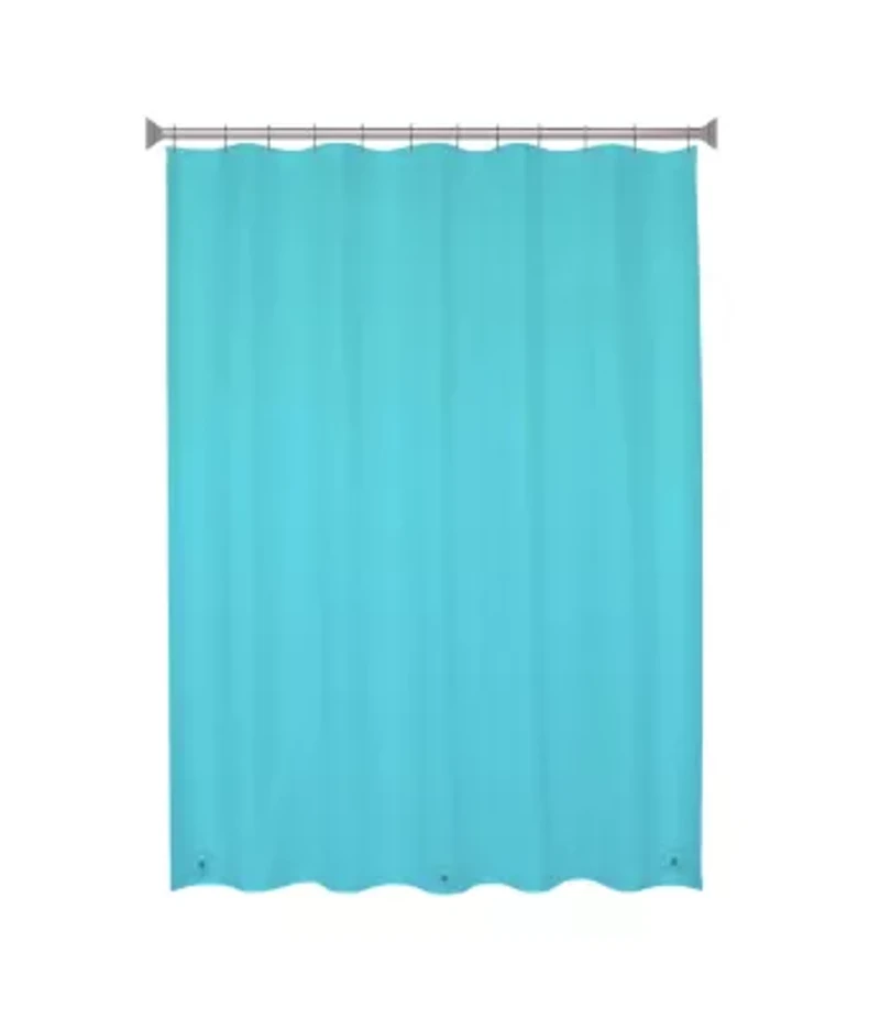 Kenney Medium Weight PEVA Shower Curtain Liner and Beaded Roller Ring Set