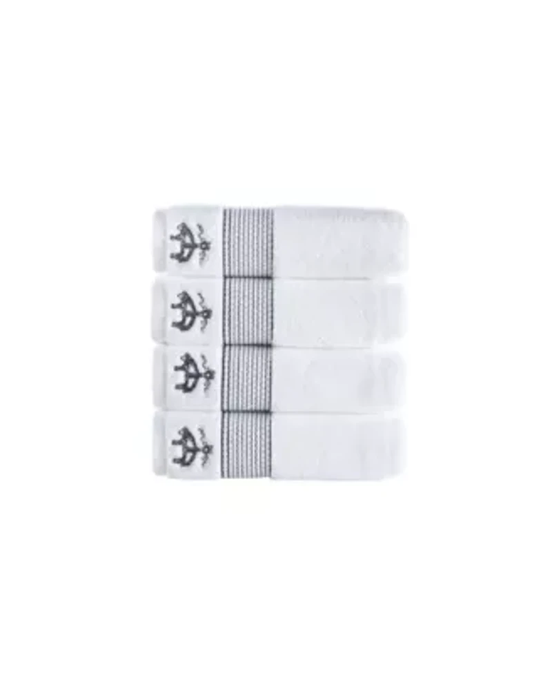 Rope Stripe Border 4 pcs Hand Towels