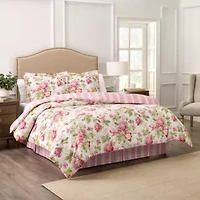 Forever Peony 4-Piece 100% Cotton Comforter Set