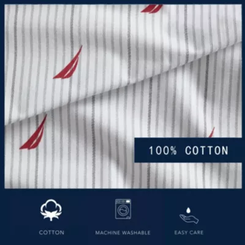 Audley Stripe 100% Cotton Percale- 3 Piece- Sheet Set