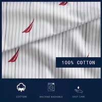 Audley Stripe 100% Cotton Percale- 3 Piece- Sheet Set