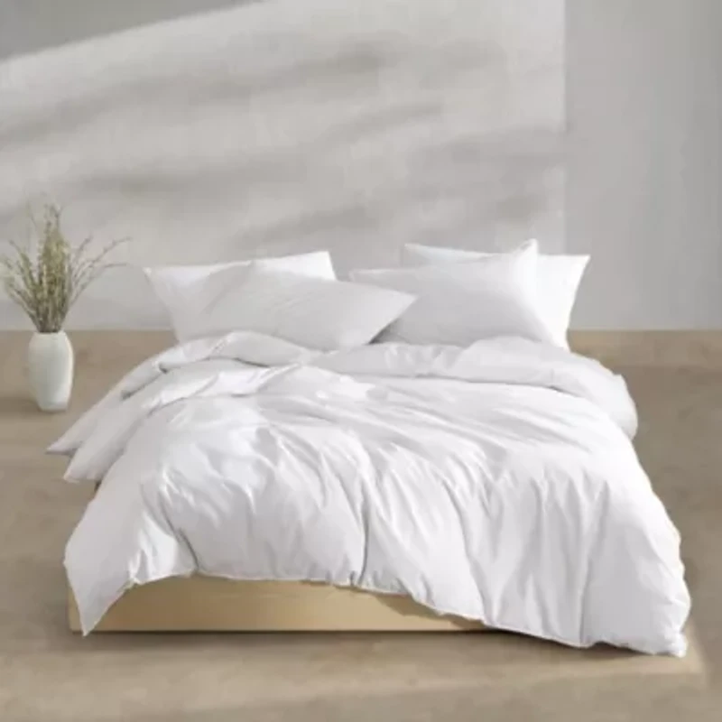 Washed Percale Beige King Duvet Cover Set-3 Piece