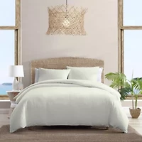 TB Basketweave Solid 100% Cotton Comforter-Sham Set
