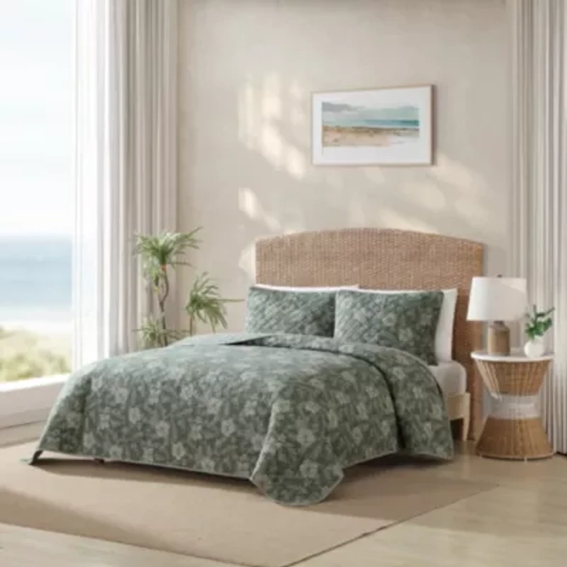 Hibiscus Jungle Cotton Quilt-Sham Set