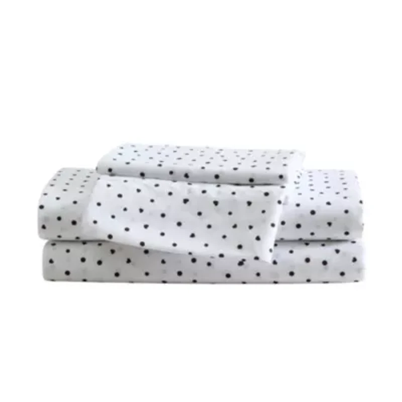 Polka Dot Heart Microfiber Sheet Set