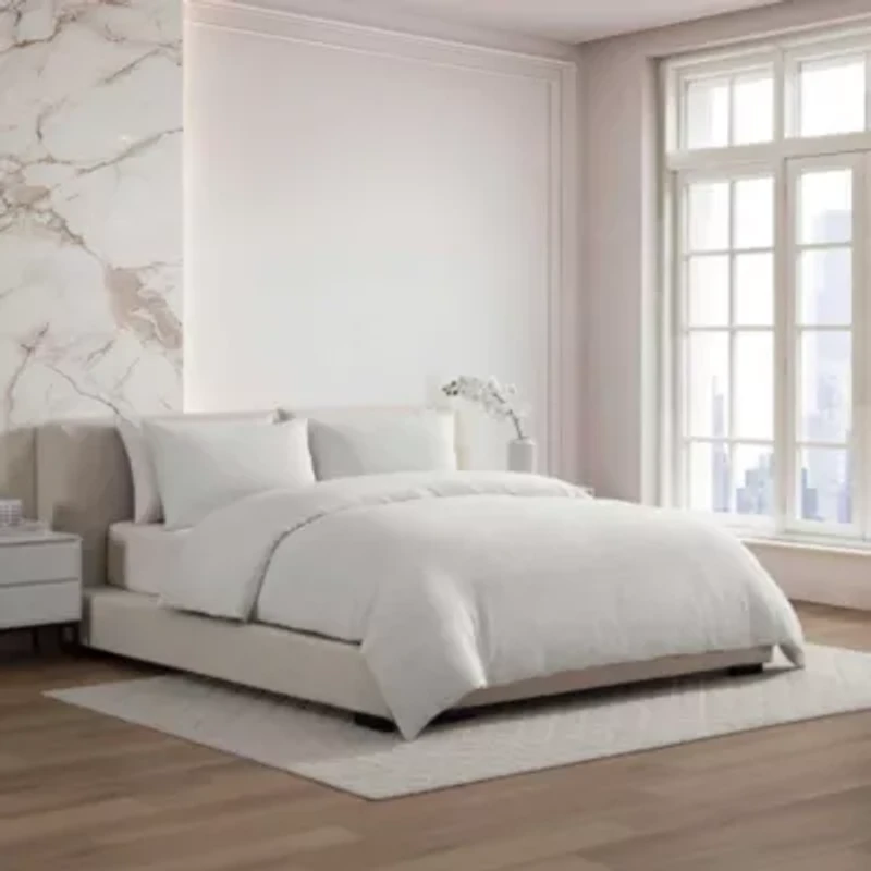 Crinkle Solid Microfiber Duvet Set