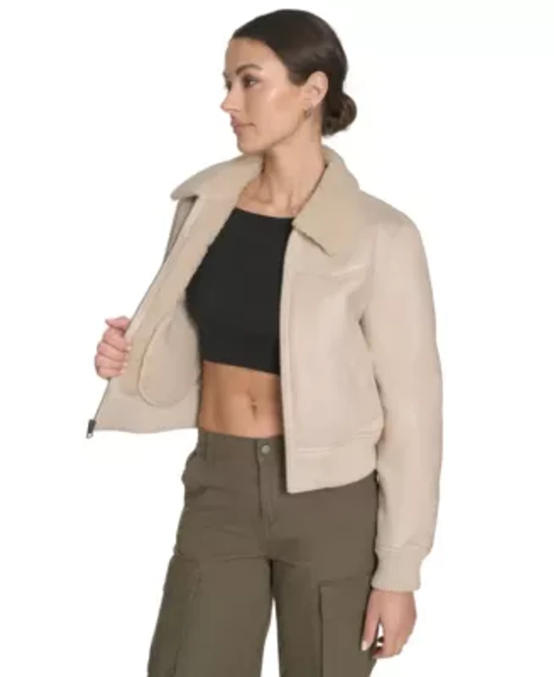 Faux Shearling Western Bomber