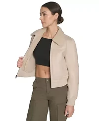 Faux Shearling Western Bomber