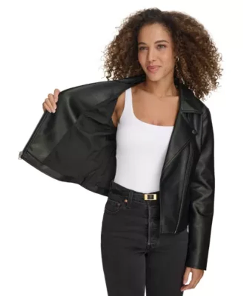 Faux Leather Moto Jacket