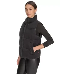 Denim Western Puffer Vest